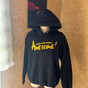 Pullover hoodie says awesome (unisex)